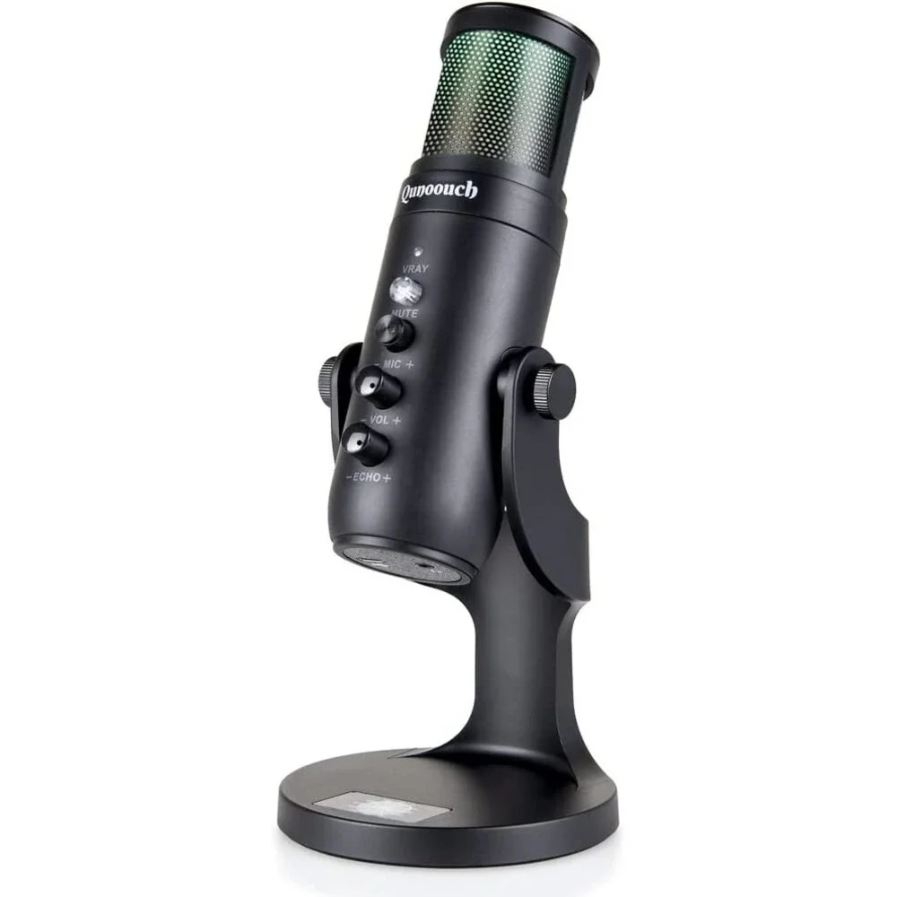 USB Microphone RGB Computer Condenser Gaming Mic for PC/Laptop/Phone/PS4/5, Head